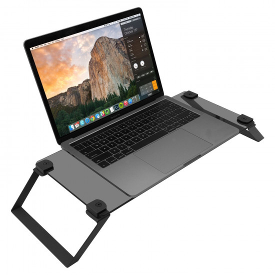 Macally Tempered Glass Laptop and Monitor Stand - Black Macally Tempered Glass Laptop and Monitor Stand - Black