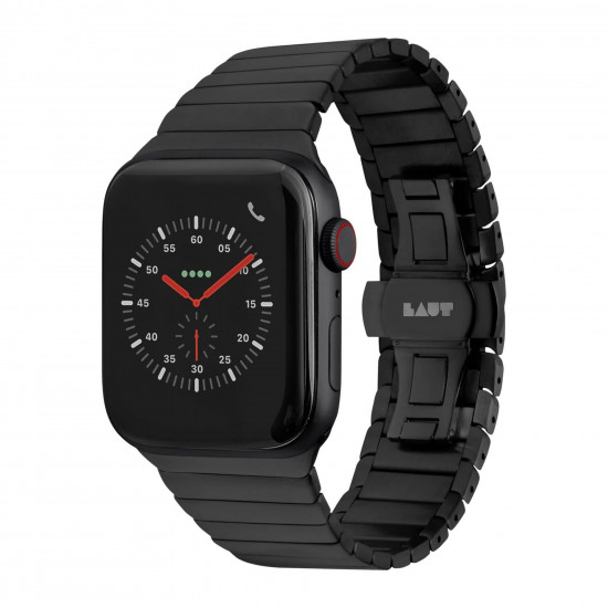 LAUT LINKS premium steel strap for Apple Watch 42/44/45 mm (Series SE/7/6/5/4/3/2/1) - Black (L_AWL_LI_BK) LAUT LINKS premium steel strap for Apple Watch 42/44/45 mm (Series SE/7/6/5/4/3/2/1) - Black (L_AWL_LI_BK)