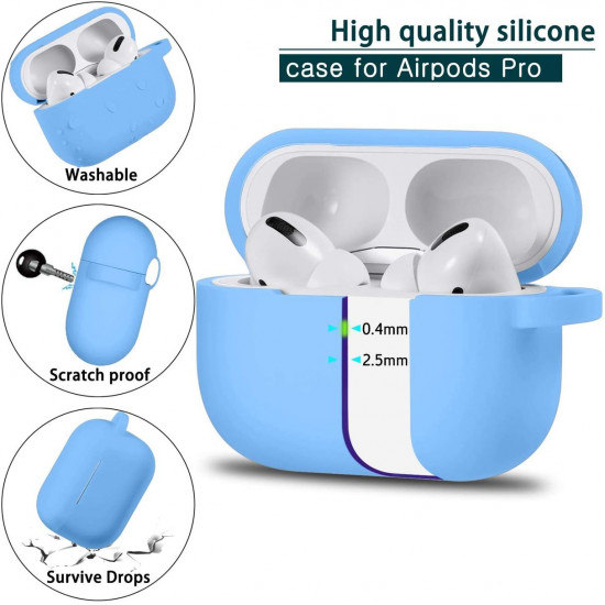 AirPods Pro STR Silicone Case with Carabiner - Blue AirPods Pro STR Silicone Case with Carabiner - Blue