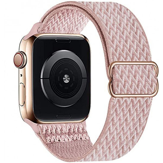 Fabric Strap STR Buckle Solo Loop for Apple Watch 45/44/42 mm (Series SE/7/6/5/4/3/2/1) - Rose Pink Fabric Strap STR Buckle Solo Loop for Apple Watch 45/44/42 mm (Series SE/7/6/5/4/3/2/1) - Rose Pink
