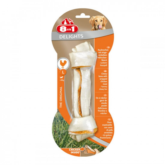 8in1 Delights Bone for brushing teeth in dogs with chicken flavor 8in1 Delights Bone for brushing teeth in dogs with chicken flavor