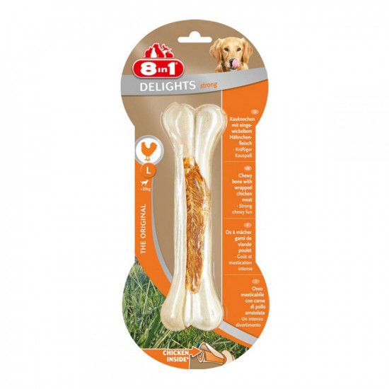 8in1 Delights Strong Bone for brushing teeth in dogs with chicken flavor 8in1 Delights Strong Bone for brushing teeth in dogs with chicken flavor