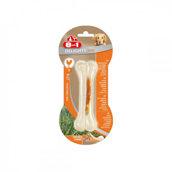 8in1 Delights Strong Bone for brushing teeth in dogs with chicken flavor 8in1 Delights Strong Bone for brushing teeth in dogs with chicken flavor