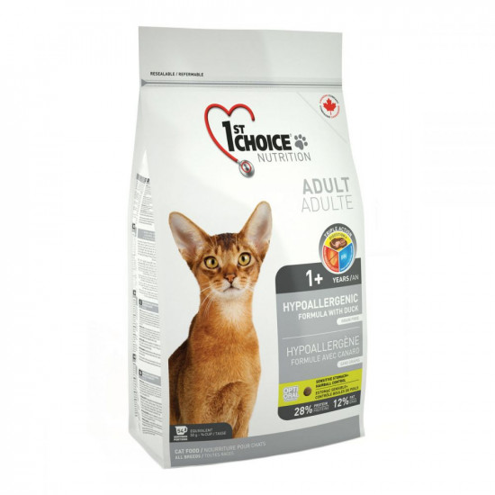 1st Choice Adult Hypoallergenic Гіпоалергенний сухий корм для кішок з качкою 1st Choice Adult Hypoallergenic Гіпоалергенний сухий корм для кішок з качкою