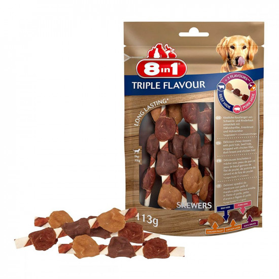 8in1 Triple Flavour Skewers Лакомства для собак шашлычки с тройным вкусом 8in1 Triple Flavour Skewers Лакомства для собак шашлычки с тройным вкусом