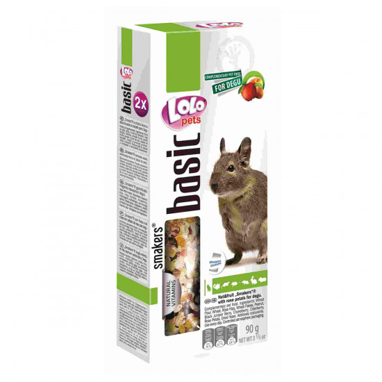 LoLo Pets Basic Smakers for Degu Лакомства для дегу с фруктами и орехами LoLo Pets Basic Smakers for Degu Лакомства для дегу с фруктами и орехами