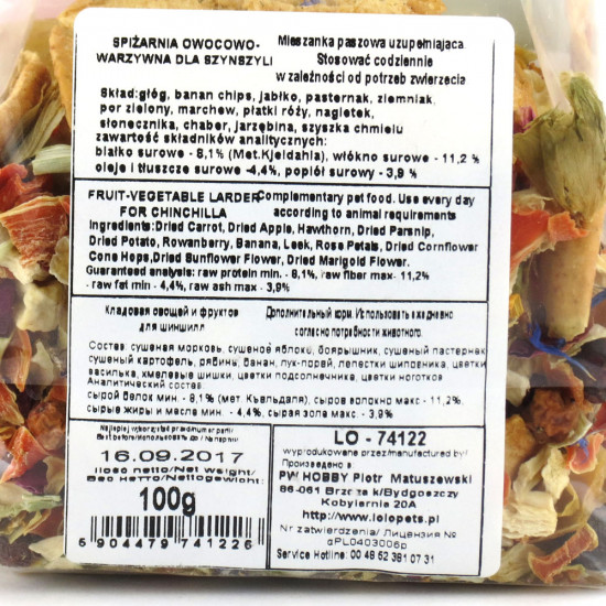 LoLo Pets VITA HERBAL Fruit-vegetable larder for CHINCHILLA для шиншилл LoLo Pets VITA HERBAL Fruit-vegetable larder for CHINCHILLA для шиншилл